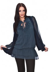 Saint Tropez Chiffonbluse dunkelblau